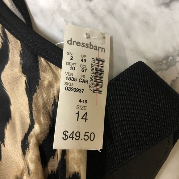 Roz & Ali Animal PRINT Sleeveless Belted MAXI DRESS Summer Size 14 Large NWT - Picture 5 of 7